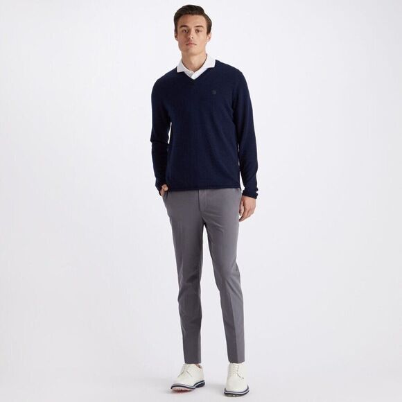 G/FORE 100% Cashmere V Neck Sweater Mens Small Twilight Slim Fit G4MS23S000 - Picture 1 of 5